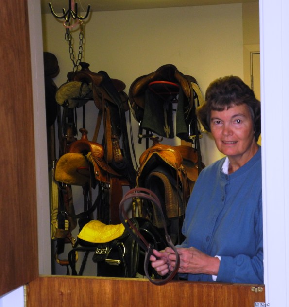 Marilyn in the Tack room at the Little Ranch B & B