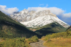 Waterton snowcapped mountain